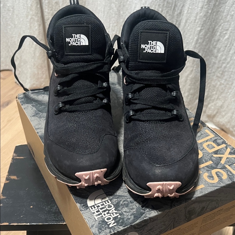 The North Face Black Sneakers with Pink Accents